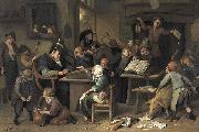 Jan Steen A school class with a sleeping schoolmaster, oil on panel painting by Jan Steen, 1672 oil on canvas